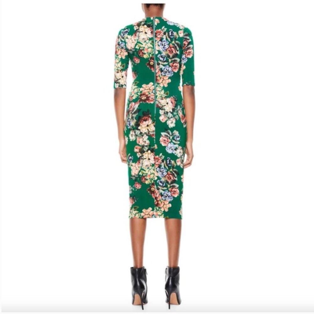 Alice + Olivia Teal Delora Bodycon Fitted Midi Stretch Dress SZ 0 NWT - Picture 2 of 9
